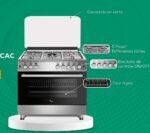 Cuisinière Cac 5 Feux 90X60 INOX Full Option CAC90G - immagine 3