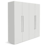 Armoire 4 Battants 170X45X175 Cm Blanc ARB004 – Image 2