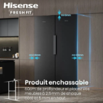 Congélateur/Réfrigérateur Hisense Vertical Combiné 4 Tiroirs Nofrost Noir FT5K310GSFC - immagine 4