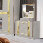 Chambre A Coucher 6 Battants 5 Pieces Gris Clair 908 – Image 5