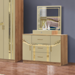 Chambre A Coucher 6 Battants 5 Pieces Beige MC616 – Image 5