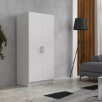 Armoire 2 Battants 950X450X750 Cm Blanc ARB002 (Mfc13) – Image 2