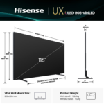 Téléviseur Hisense 116 » Uled Quantum Dot 4K Egb-Mini-Led AI 116Ux – Image 3