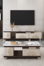 Table Téléviseur Marron Beige 150X34 TV431 + Table Basse 120X60 431 – Image 2