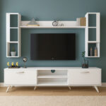 Table Téléviseur TV Unite Mfc11/13 180X45X35 Cm Blanc TVB010