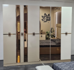 Chambre A Coucher Armoire 6 Battants 6 Pieces Lora Champagne 5021 - immagine 5