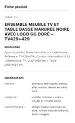 Table Téléviseur Marron-Noir 150X40 Tv429+Table Basse 120X60 429 - immagine 3