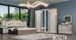 Chambre A Coucher 6 Battants 5 Pieces Gris Blanc MC627H – Image 2