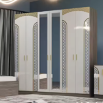 Chambre A Coucher 6 Battants 5 Pieces Gris Blanc MC627H – Image 4