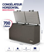 Congélateur Beko Horizontal 700 Litres 2 Battants Gris CF508ST24 - immagine 3