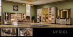 Chambre A Coucher Armoire 8 Battants 6 Pieces Marron Dore 6101 - immagine 2