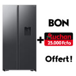 Réfrigérateur Samsung Side By Side 2 Portes Avec Fontaine 578L Noir Mat Rs57Dg4100B4 + Bon Auchan Offert - immagine 2