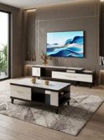 Table Téléviseur Beige 150X34 TV197 + Table Basse 120X60 197 - immagine 2