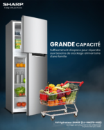 Réfrigérateur Sharp 2 Portes 270 Litres Nofrost Gris SJHM270HS2 – Image 4