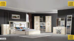 Chambre A Coucher Armoire 6 Battants 7 Pieces Beige 6195A