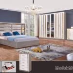 Chambre A Coucher 6 Battants 6 Pieces Gris Blanc MC606