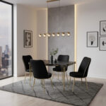 Table A Manger 4 Places 160X70X75 Noir Dore 3002020