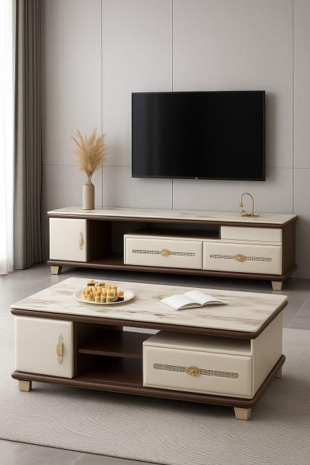 main_69219b75ab77c_image_2025-11-22_111604374-bigthumb Table Téléviseur Beige Marron 150X34 TV430 + Table Basse 120X60 430 - immagine 1