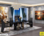 Table A Manger 6 Places 160X90CM Noir C6316(1+6)