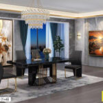 Table A Manger 6 Places 160X90CM Noir C6316(1+6)