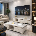 Table Téléviseur Beige 150X40 Tv432+Table Basse 120X60 432