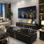 Table Téléviseur 180X40CM Noir TV6316 + Table Basse 120X60 6316