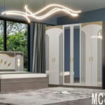 Chambre A Coucher 6 Battants 5 Pieces Gris Blanc MC627H