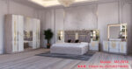 Chambre A Coucher Armoire 6 Battants 5 Pieces Gris Blanc MC201H