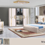 Chambre A Coucher Armoire 6 Battants 5 Pieces Beige Blanc MC203H