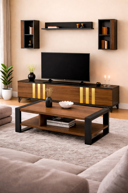 main_69c80b409ada0_image_2026-03-28_170918186-bigthumb Table Téléviseur TVMN019 Mfc40/42 Marron Noir + Table Basse Mfc40/42 TBBMN06 - immagine 1