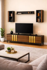 Table Téléviseur Mfc40/Mfc42 Marron Noir TVNM019