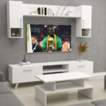 Table Téléviseur MFC13 Blanc TVB10 + Table Basse MFC1013 TBB003