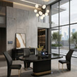 Table A Manger 6 Places 160X90CM Noir C606 (1+6)