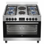 Cuisinière Beko 6 Feux 90X60 A Gaz + 2 Plaques De Cuisson INOX BGM21225EX
