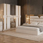 Chambre A Coucher Armoire 6 Battants 6 Pieces Beige 6185H