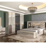 Chambre A Coucher Armoire 6 Battants 8 Pieces Beige 8803