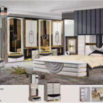 Chambre A Coucher Armoire 8 Battants 8 Pieces Beige Dore 320