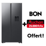 Réfrigérateur Samsung Side By Side 2 Portes Avec Fontaine 578L Noir Mat Rs57Dg4100B4 + Bon Auchan Offert
