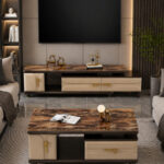Table Téléviseur Marron 150X34 TV451 + Table Basse 120X60 451