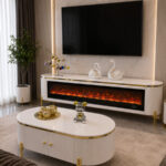 Table Téléviseur Beige 200X40 TVA45F + Table Basse 120X60 A45