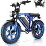 Vélo Électrique HiQiS C200 Bleu – Fat Bike 20", Batterie 48 V 17,5 Ah, Bridé 25 km/h
